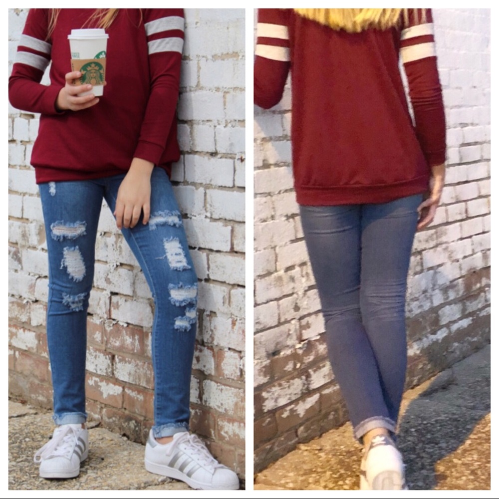Girls’ distressed Jeans with adjustable waist